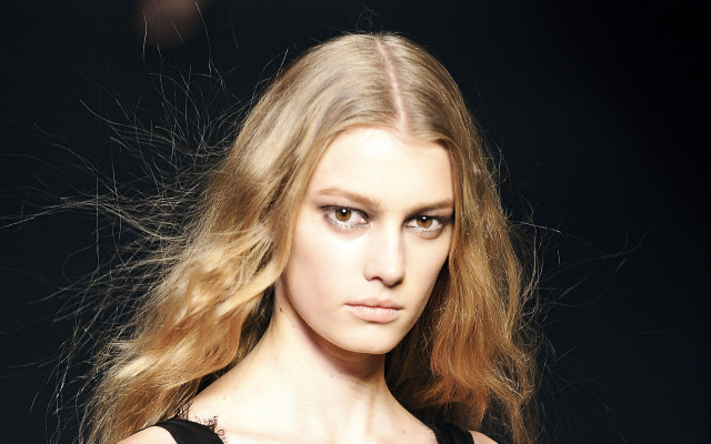 Woman long hair black dress #33 free wallpaper for desktop - medium preview image