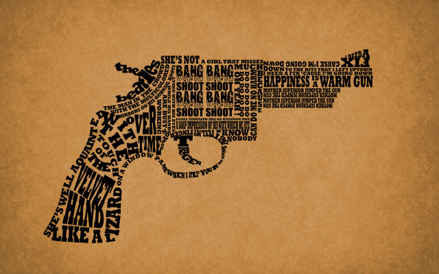 Gun words brown background image free wallpaper for desktop - medium preview image