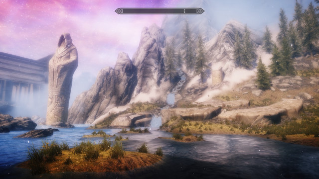 Mountain river bridge panorama minimalist free wallpaper for desktop - medium preview image