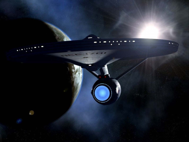 Spaceship flying sky planet sun free wallpaper for desktop - medium preview image