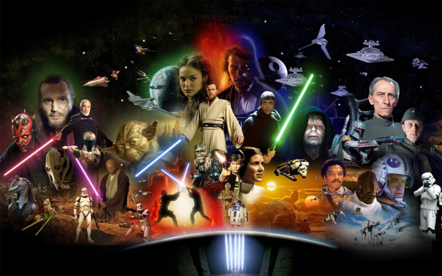 Star wars collage characters force free wallpaper for desktop - medium preview image