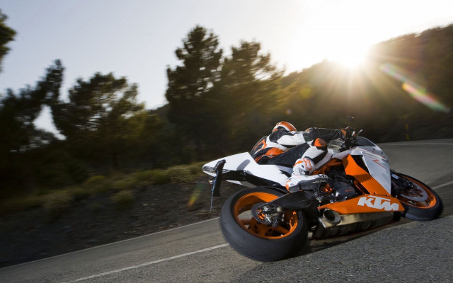 Motorcycle ride road trees bushes #2 free wallpaper for desktop - medium preview image