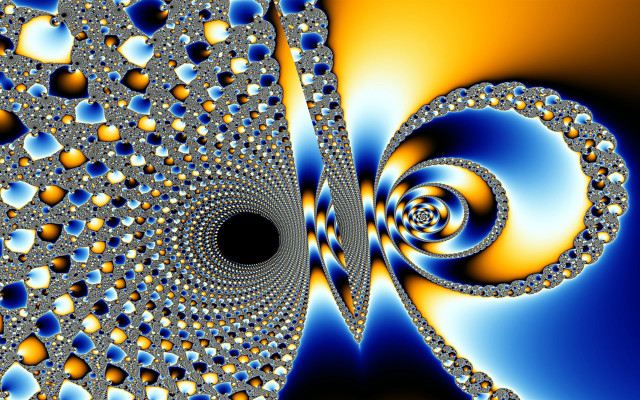 Spiral design blue yellow black free wallpaper for desktop - medium preview image