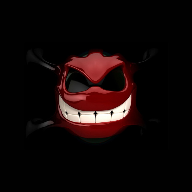 Red mask smile teeth dark free wallpaper for tablet - medium preview image