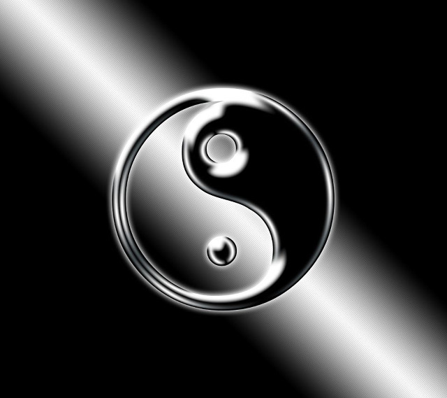 Yin yang silver black gradient free wallpaper for tablet - medium preview image