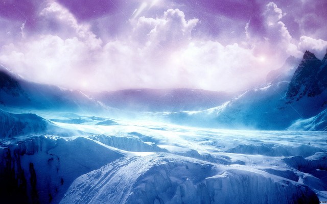 Mountain landscape purple sky clouds free wallpaper for desktop - medium preview image