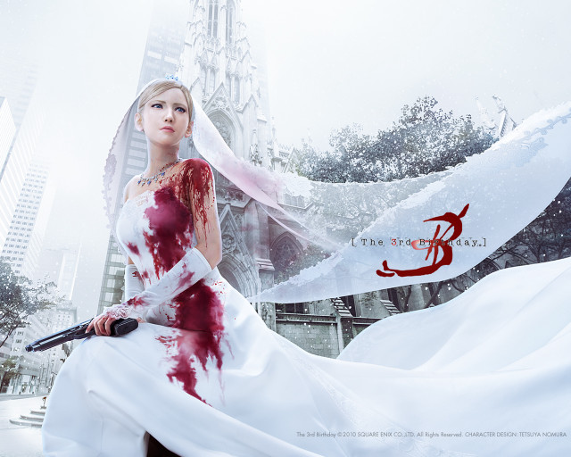 Woman wedding gown blood sword free wallpaper for desktop - medium preview image