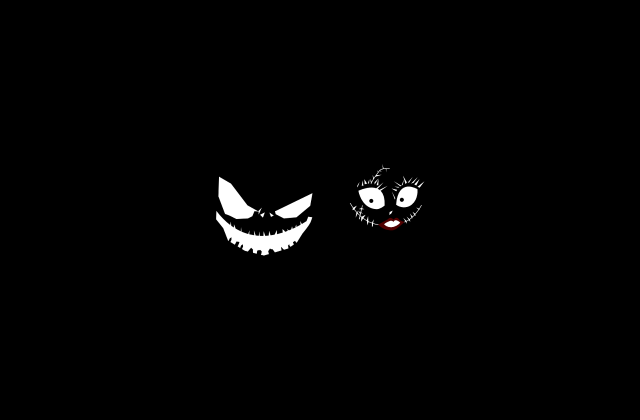 Creepy faces darkness night silhouettes free wallpaper for desktop - medium preview image