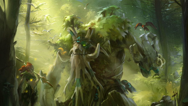 Man giant creature forest sword free wallpaper for desktop - medium preview image