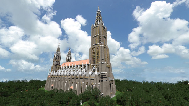 Large building tower clock sky free wallpaper for desktop - medium preview image