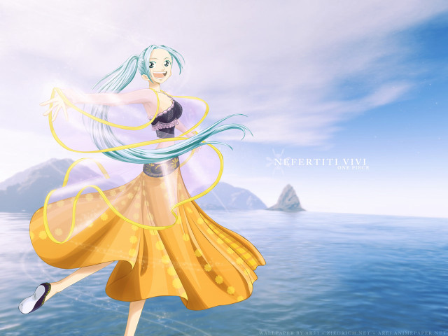 Woman yellow dress flying water free wallpaper for desktop - medium preview image