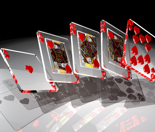 Playing cards red hearts row free wallpaper for desktop - medium preview image