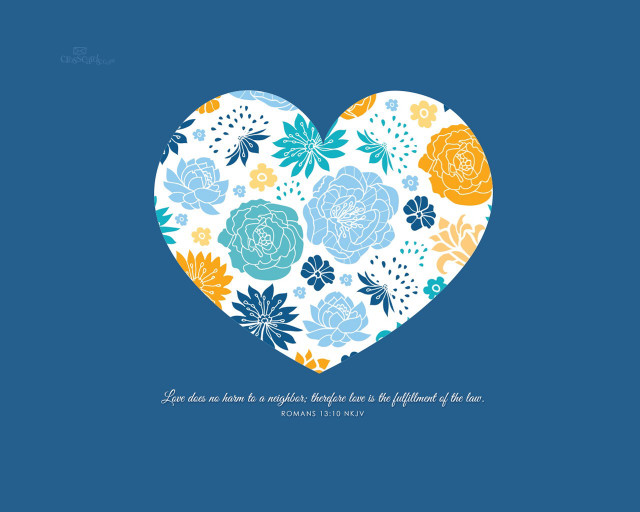 Heart flowers bible verse love free wallpaper for desktop - medium preview image