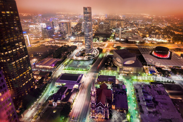 City night lights clock tower free wallpaper for desktop - medium preview image