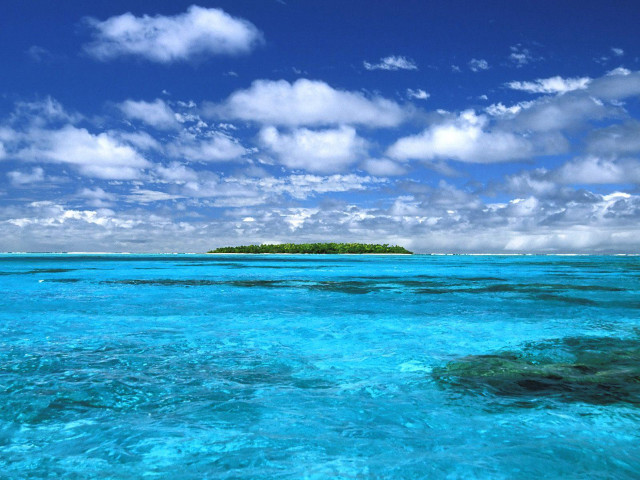 Small island ocean cloudy sky #2 free wallpaper for desktop - medium preview image
