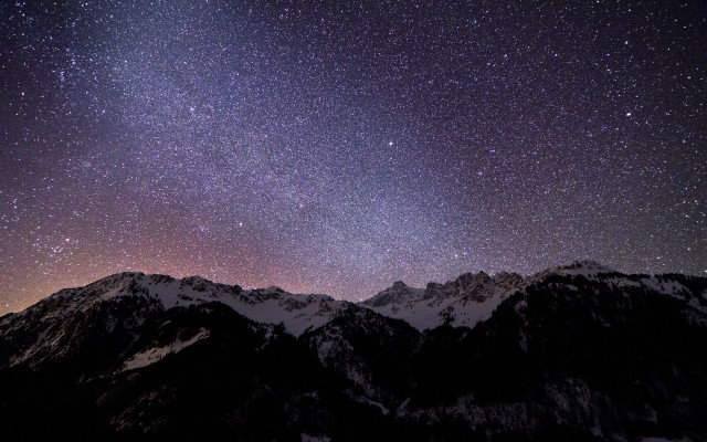 Night sky stars mountain range #5 free wallpaper for desktop - medium preview image
