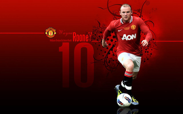 Man red shirt soccer kick free wallpaper for desktop - medium preview image