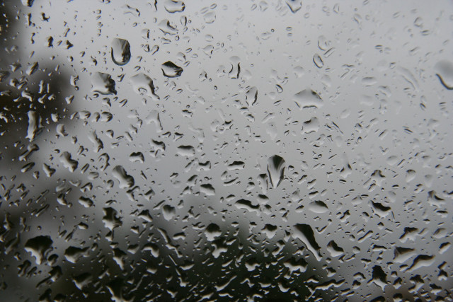 Rain covered window building distance free wallpaper for desktop - medium preview image