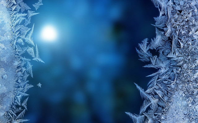 Blue background sun ice crystals free wallpaper for desktop - medium preview image