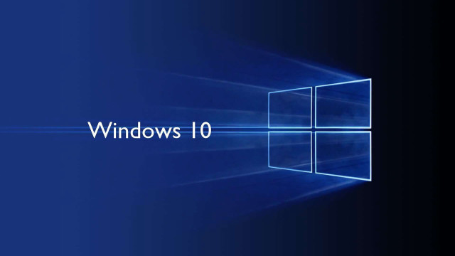 Blue background windows 10 logo free wallpaper for desktop - medium preview image
