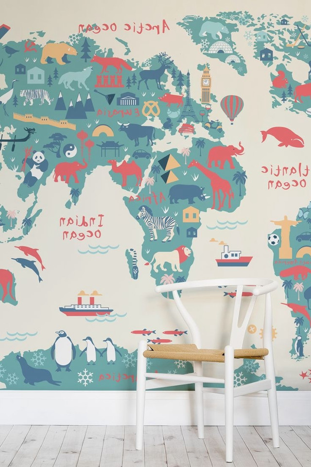 Chair wall worldmap wooden chair free wallpaper for mobile - medium preview image