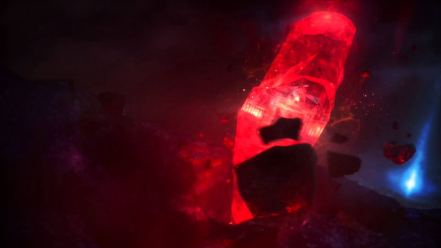 Red glowing object dark blue free wallpaper for desktop - medium preview image