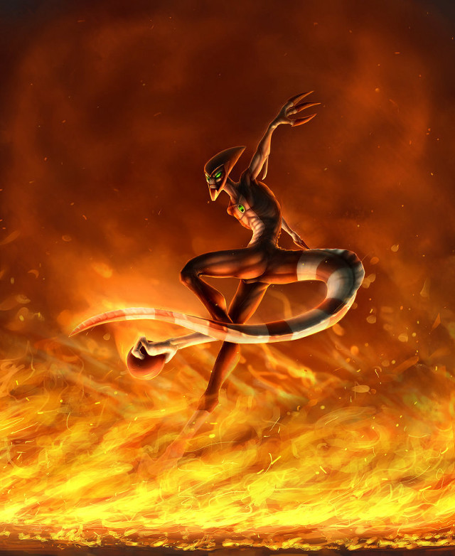 Woman dancing fire arms out free wallpaper for mobile - medium preview image