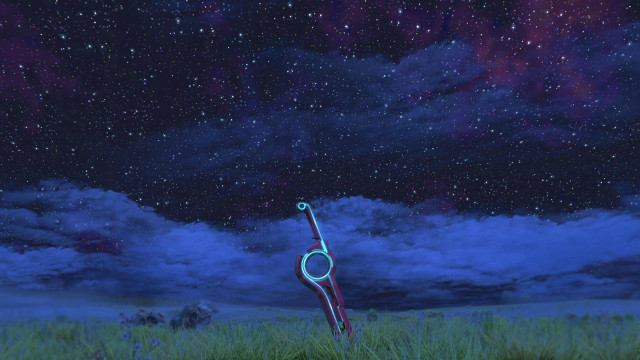 Scissors field stars clouds night free wallpaper for desktop - medium preview image