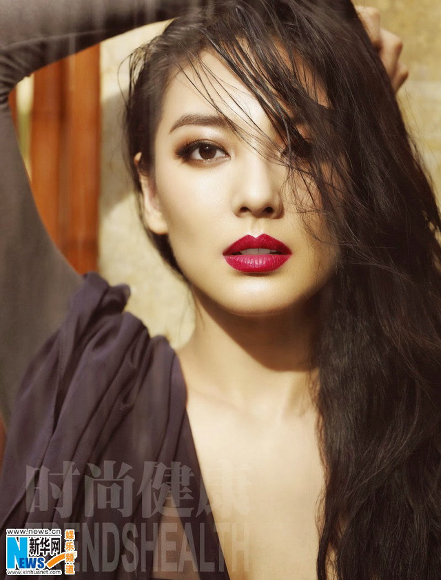 Woman long hair red lipstick #6 free wallpaper for mobile - medium preview image