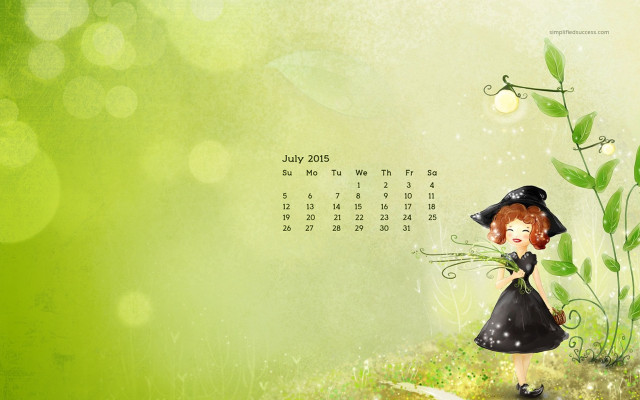 Calendar girl flower green background free wallpaper for desktop - medium preview image