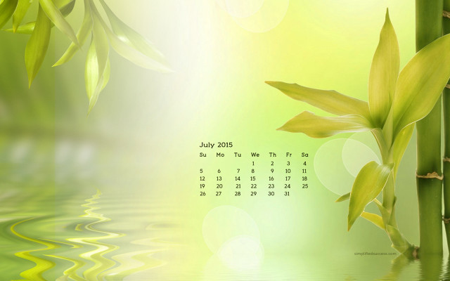 Calendar bamboo plant water green free wallpaper for desktop - medium preview image