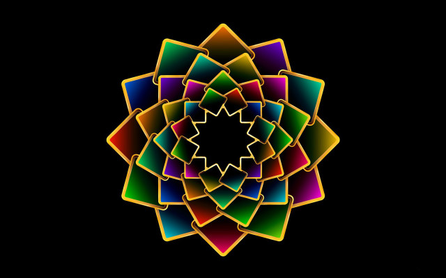 Colorful flower black background white #5 free wallpaper for desktop - medium preview image