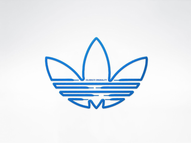 Blue adidas logo white background #2 free wallpaper for desktop - medium preview image