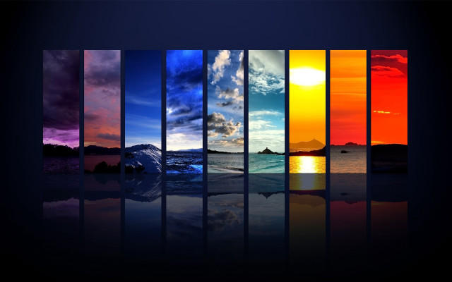 Sky water sun reflection colored free wallpaper for desktop - medium preview image