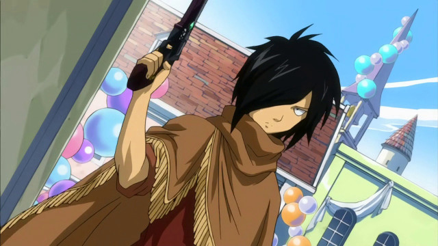 Woman holding gun window balloons free wallpaper for desktop - medium preview image