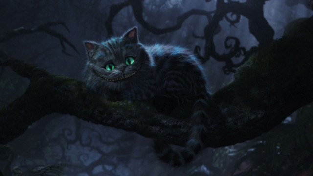 Cat glowing green eyes creepy free wallpaper for desktop - medium preview image