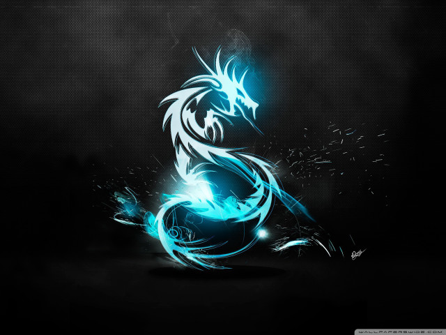 Blue black dragon black background #8 free wallpaper for desktop - medium preview image