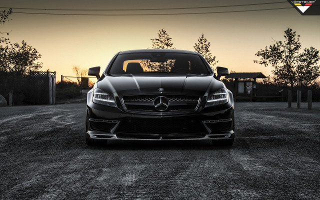Black mercedes photorealism sunset ocean free wallpaper for desktop - medium preview image
