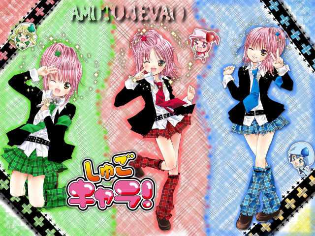 Anime girls school uniforms checkered free wallpaper for desktop - medium preview image