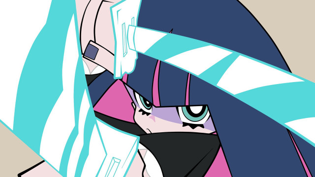 Cartoon blue pink hair black free wallpaper for desktop - medium preview image