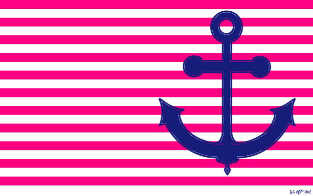 Blue anchor pink white striped free wallpaper for desktop - medium preview image