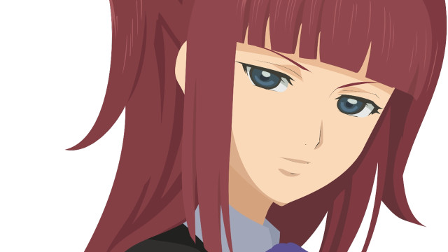 Anime girl red hair blue #3 free wallpaper for desktop - medium preview image