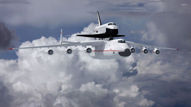 Space shuttle flying clouds space free wallpaper for desktop - medium preview image
