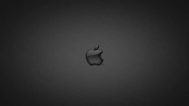 Black apple logo black background free wallpaper for desktop - medium preview image