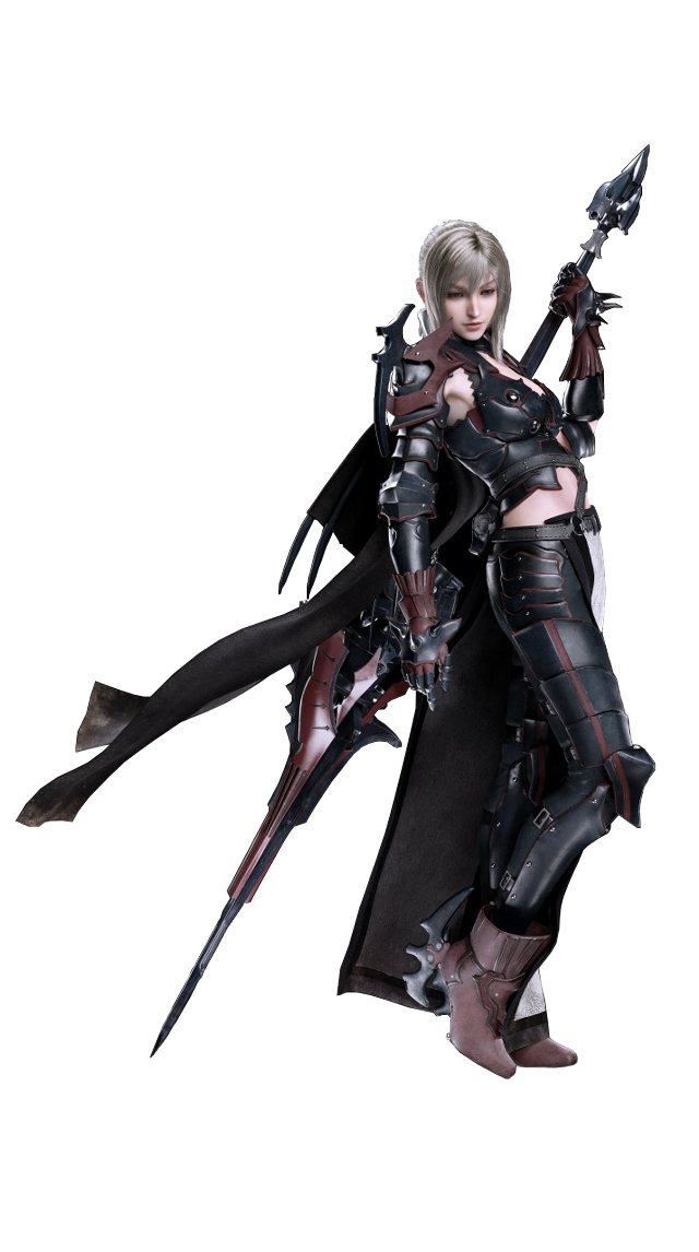 Woman black outfit holding sword free wallpaper for mobile - medium preview image
