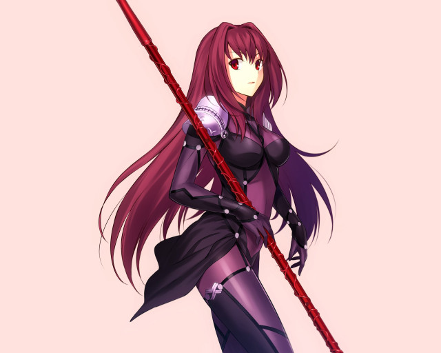 Woman black outfit red pole free wallpaper for desktop - medium preview image
