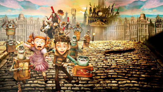 Cartoon street castles airship city free wallpaper for desktop - medium preview image
