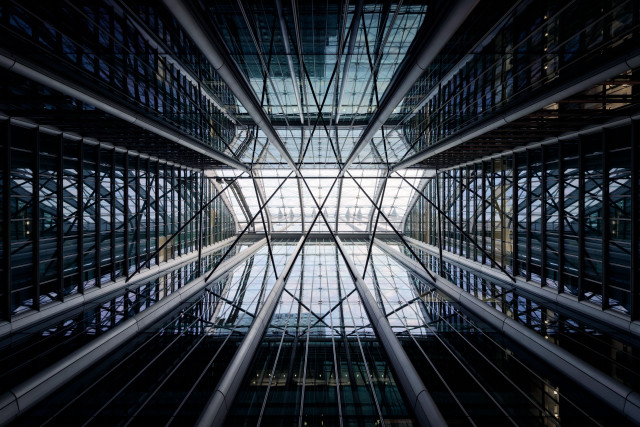 Tall building windows skylight modern free wallpaper for desktop - medium preview image