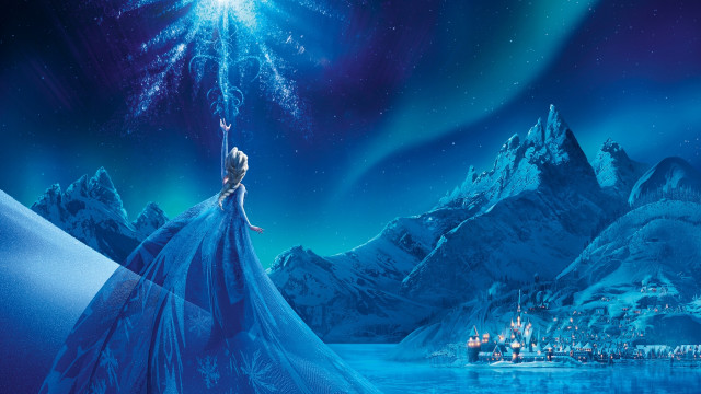 Frozen princess mountain sky star free wallpaper for desktop - medium preview image