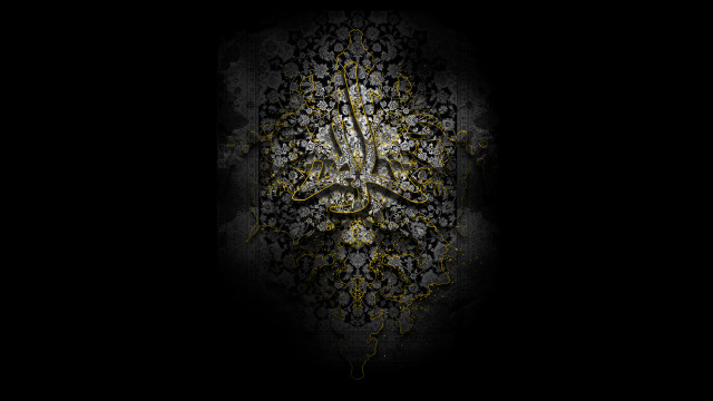 Black gold floral face background free wallpaper for desktop - medium preview image